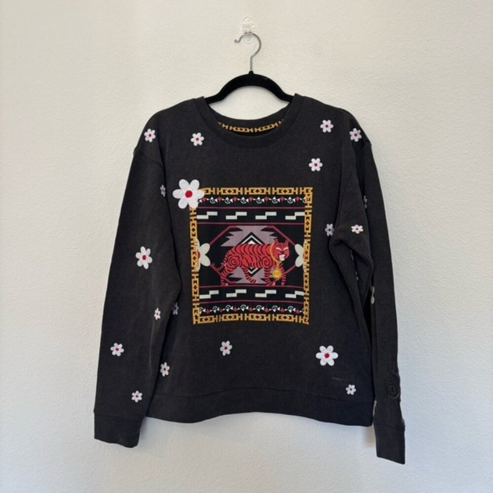Hayley Menzies Portobello Tiger Print Embroidered Sweatshirt - Picture 3 of 10